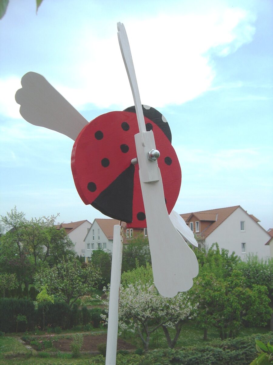 Windspiel Marienkäfer, handgefertigt, handbemalt